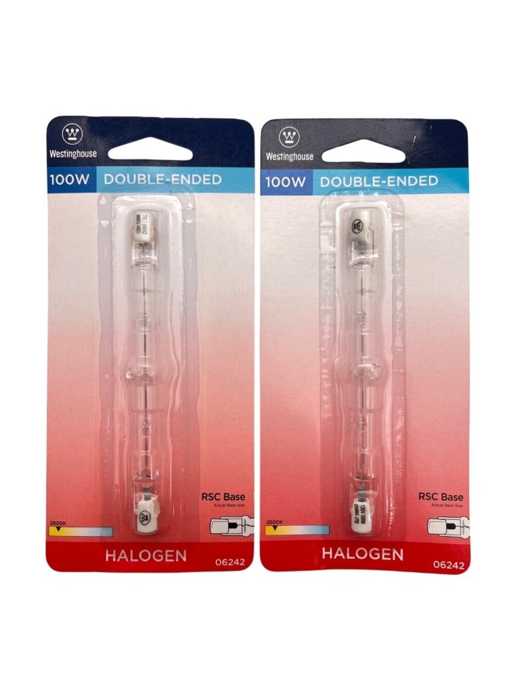 Westinghouse 100W Double-Ended Halogen Bulbs 120V RSC Base 4.7" Dimmable 1450 L